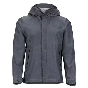 Veste de randonnée imperméable enduite de haute qualité pour hommes coupe-vent à capuche avec logo personnalisable veste de pluie pour hommes à fermeture éclair complète en gros - Product Image 3