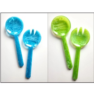 ชามสลัดเรซินสีสันสดใสเครื่องมือสำหรับสลัดปรับแต่งโลโก้ดวงจันทร์ - Product Image 1