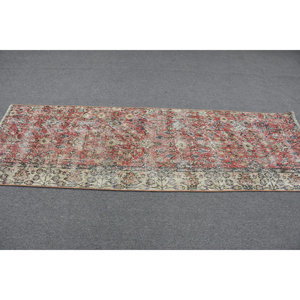 Alfombra turca vintage clásica rojo beige 2,7 x 8.2ft diseño de retazos Material de lana látex para sala de estar pasillo rectángulo 9x12 - Product Image 3