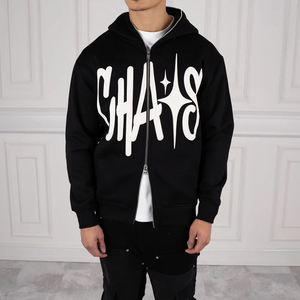 Sweat-shirts à capuche de marque décontractés à fermeture éclair, en coton épais et doux de type French Terry, avec impression par transfert thermique DTF sur toute la surface - Product Image 2