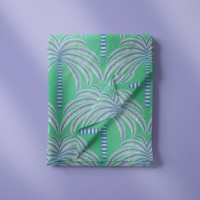 Nouveau Tissu en Coton Peigné 100% Biologique 2026, Motif Palmier Imprimé Personnalisé pour Chemises, Robes et Jupes Tissées pour Filles