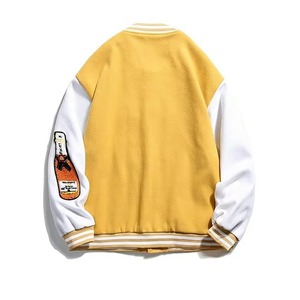 Veste d'hiver décontractée universitaire personnalisée col montant manteaux chauffants complets vêtements chauds blouson hiver Letterman pour homme - Product Image 3