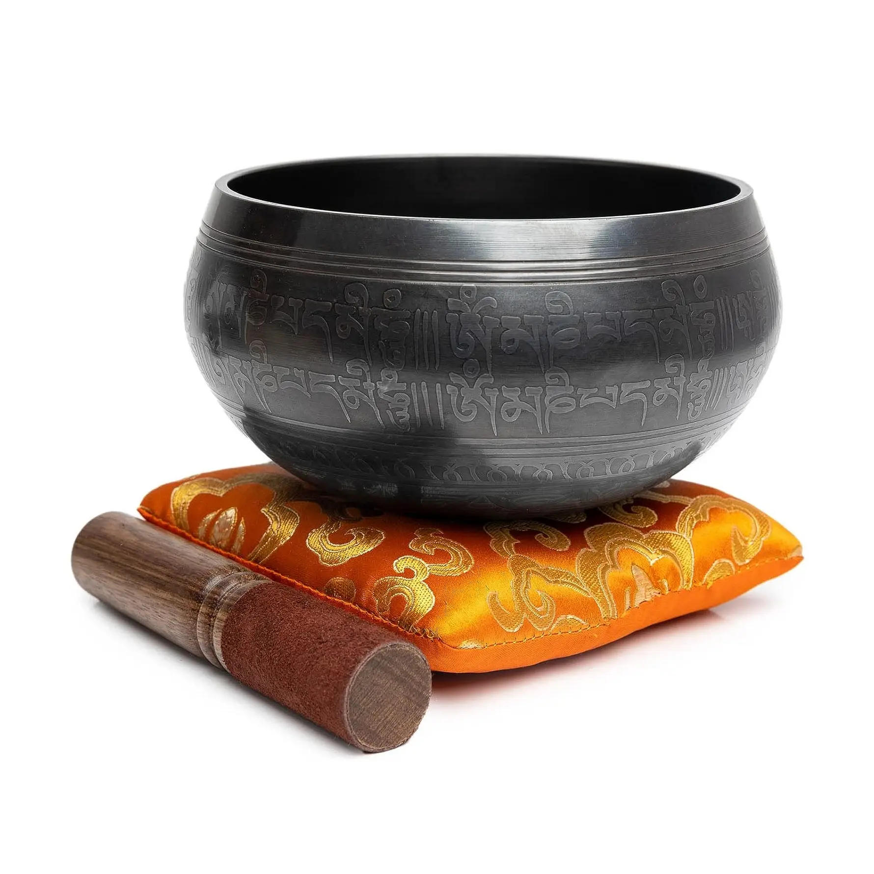 Preto bronze tibetano Singing Bowl para Meditação Yoga Handmade religiosa musical som tibetano Singing Bowl