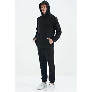 Ensemble de survêtement en molleton noir à capuche pour homme Hector 85227, respirant - Product Image 6
