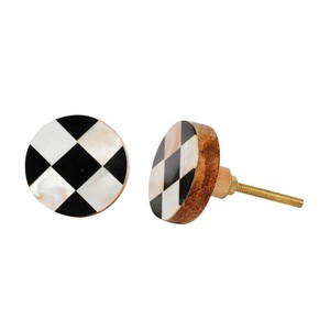 Fregona de madera Elegante madreperla única Herrajes para puertas de alta calidad Manija de perilla decorativa para armario de lametierartz - Product Image 5