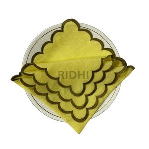 Serviettes brodées festonnées en lin pur vert 100 % coton, tendance, pour fêtes à domicile, événements de mariage, style ferme, cadeaux pour demoiselles d'honneur - Product Image 3