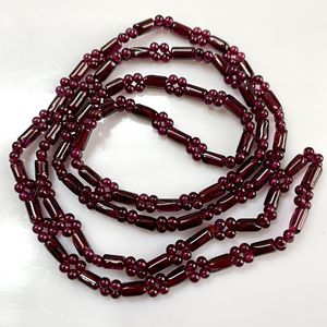 สร้อยคอลูกปัดโกเมนทำด้วยมือสีแดง - Product Image 2