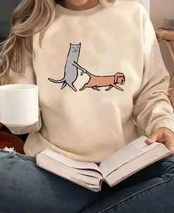 Pull-over d'hiver pour femme en tissu polaire mélangé polyester/coton de qualité supérieure pour le confort et le style - Product Image 1