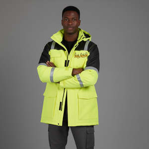 Chaqueta de Seguridad con Capucha y Cremallera para Hombre, con Cinta Reflectante, Resistente al Viento, para Construcción - Product Image 2