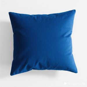 Coussin décoratif doux d'oreiller carré bleu pour canapé et lit - Product Image 3