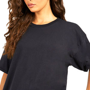 OEM Service Adult Size Plain Solid Color Knitted <b>Women</b> T <b>Shirts</b> / Best Fashion Design High Quality <b>Loose</b> <b>Women</b> Printed T <b>Shirts</b> - Product Image 4