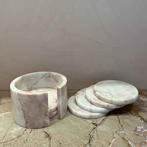 Dessous de verre modernes en pierre de marbre personnalisés Luxe naturel carré rond hexagone Vente en gros Tapis et serviettes pour boissons - Product Image 6