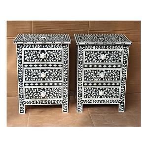 Table moderne en os incrusté fait main, élégante armoire de salon avec incrustations complexes, fournisseur personnalisé en Inde - Product Image 2