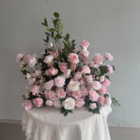 S719 Arrangement floral populaire en soie, fleurs d'hortensia blanches et bleues, fleurs artificielles pour allée de mariage et décoration de fête