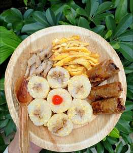 Vente chaude jetable gâteau d'anniversaire assiette en papier Design carré fait nouveau matériau plaque de feuille de palmier fabriqué à la main Vietnam pour les fêtes - Product Image 6