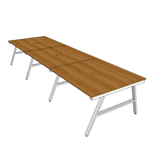 BFAB013-Contemporary Design ABamboo 6-Piece Cluster <b>Workstation</b> 360x120cm - Product Image 4
