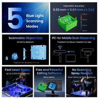 Scanner 3D Revopoint Metro Y Pro per Metrologia, Laser Blu 0.01mm, Scanner USB Disponibile per Ispezione Industriale e Controllo Qualità