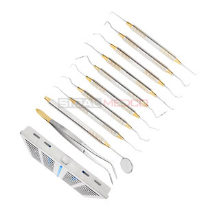 Kit de Instrumentos para Higienistas Dentales, 10 Piezas, Manual, Acero Inoxidable Alemán, Casete de Esterilización, Profesional, Profilaxis - Product Image 5