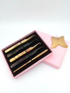 Haute Qualité Meilleur Noir Et Or Plasma Papillon Style Extension De Cils Pince À Épiler Différents Styles Miroir Beauté Instrument - Product Image 6