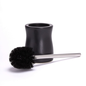 Spazzola per WC in ceramica MSV 'Palma' nera - Product Image 2