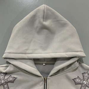 Sweat-shirts à capuche personnalisés de haute qualité en molleton 450 g/m², coupe ample, imprimés par décharge, brodés, 100 % coton, motif uni, mode hip-hop - Product Image 4