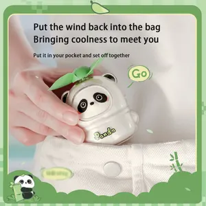 PF03 Cartoon Panda Mini Fan Mini Portable Electric Fan USB Charging Children's Creative Gift Fan