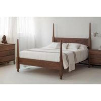 Modernes Luxuriöses Mid-Century Modern Massives Mangoholz Vollgröße-Bett mit Stauraum, Faltbar, Platzsparend, Hochwertig Handgefertigt