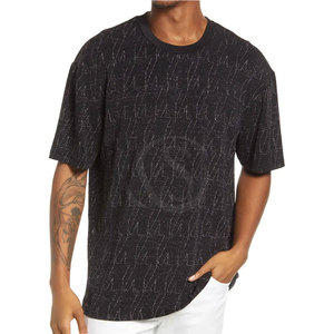 Camiseta Casual Personalizada para Hombre, Talla Grande, Logotipo Frontal, Tejida, 100% Algodón, Transpirable, Manga Corta, Cuello Redondo - Product Image 1