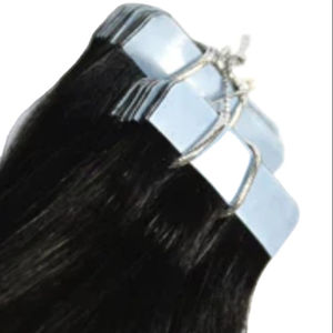 NATURAL <b>REMY</b> <b>HAIR</b> <b>EXTENSION</b> in BLACK TAPE High Quality Hairgrade - Product Image 1