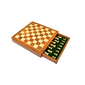 Juego de tablero de ajedrez plegable hecho a mano de madera marrón para niños y adultos, piezas de Metal de latón, juego de viaje para interiores/exteriores, gran idea de regalo - Product Image 4