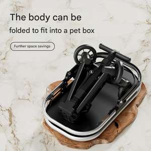 Sıcak satış katlanabilir hafif açık evcil hayvan arabası 4-Wheel taşıyıcılar için büyük/küçük köpekler/kediler orta örgü kafes plastik - Product Image 2