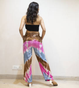 ชุดเดรสกางเกงย้อมผ้าเรยอนสำหรับผู้หญิงทันสมัยใส่สบายมีกระเป๋าระบายอากาศได้ดีและเหมาะสำหรับหน้าร้อน - Product Image 3