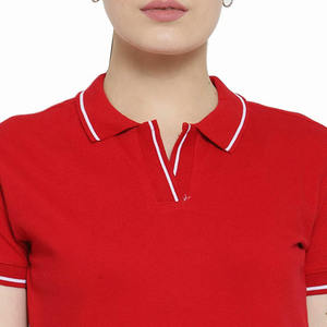Gran oferta, camiseta Polo para mujer, Color rojo, Media manga de talla grande, 100% de algodón, Polo para mujer adulta para verano - Product Image 6