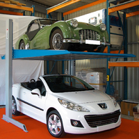 Vente chaude 2 poste ascenseur de voiture parking asymétrique double empileur ascenseur de stationnement
