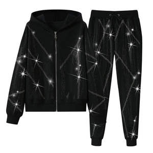 Chándal de Primera Calidad a Bajo Precio 2026, Transpirable, Personalizado, Lavado Ácido, con Cremallera, Pedrería, Bordado Desgastado, Impresión Térmica - Product Image 6