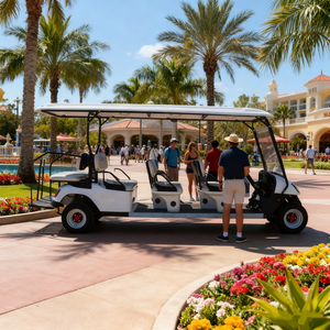 Carrito de Golf Eléctrico de Alta Calidad y Largo Alcance, 60V, 7-8 Plazas, con Velocidad de 30 km/h y Autonomía de 70-90 km, Equipado con Sistema de Audio - Product Image 2