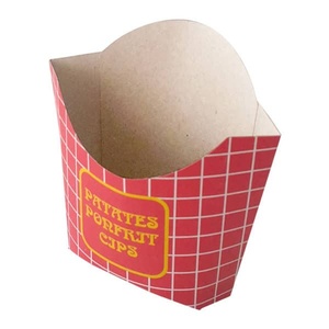 Caja de Papel para Papas Fritas, Caja de Papel Kraft para Envasar Alimentos, Contenedor para Comida Rápida para Llevar - Product Image 1