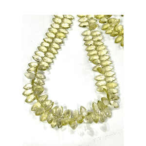 Cuentas de Briolette con forma de marquesa facetadas de moda de lujo de cuarzo de hielo Natural AAA 7x14mm tamaño 17 pulgadas hebra - Product Image 1