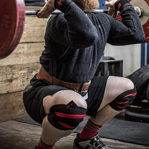 Genouillères de fitness longues personnalisées à haute élasticité Offre Spéciale OEM enveloppes de genou d'haltérophilie de fitness à usage intensif - Product Image 6