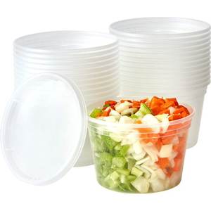 16 OZ Pratique de Haute Qualité Deli Cup Récipient Rond en Plastique Micro-Ondable Boîte Alimentaire Super Conteneur de Stockage des Aliments - Product Image 6
