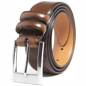 Premium Men's Leather Belts Custom Logo Solid Color High Quality Cow Hide Alloy Buckle Low MOQ Fashion Stylish 3.5cm Width - Product Image 4