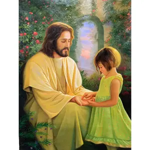 Dipinto a Olio di Gesù 100% Fatto a Mano su Tela 36x24 Pollici, Stile Classico di Lusso, Design Anime per Arredamento Camera da Letto con Cornice - Product Image 6