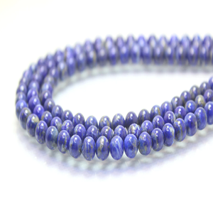 Lapis Lazuli ธรรมชาติลูกปัดเรียบอัญมณีทรงกลมสีฟ้าขนาดประมาณ5มม. ยาว15นิ้ว - Product Image 2