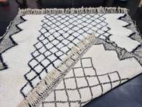 Magnifique superbe tapis marocain 9x12 tapis en laine vintage noir et blanc pièce unique disponible authentique tapis tissé à la main
