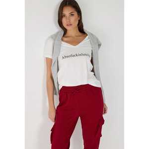 Camiseta con cuello en V estampada - Product Image 3