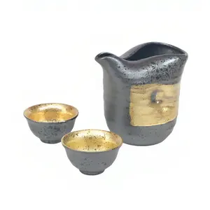 Không có xử lý gốm sứ bán buôn phong cách hình dạng bất thường sang trọng cup Nhật Bản Sake Set