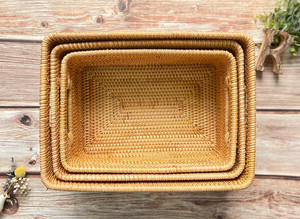 Cesta de almacenamiento de ratán hecha a mano 100% de varios tamaños de Vietnam - Product Image 5