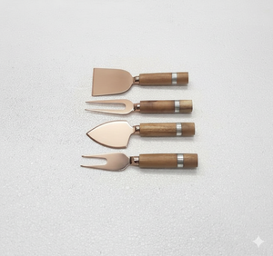 Nature-inspired Eco-Friendly Dishwasher Safe Stainless Steel <b>Cheese</b> <b>Knives</b> <b>Set</b> Metal Handles Gourmet Boards Tables for Luxury - Product Image 3