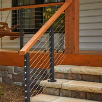 Poteau de balustrade en acier inoxydable noir anti-rouille HIMOWAY pour terrasse extérieure