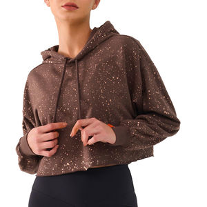 Últimas mujeres elegantes Crop Top Hoodies Nuevo diseño de moda transpirable para usar Ladies Crop Top Hoodies para la venta - Product Image 3